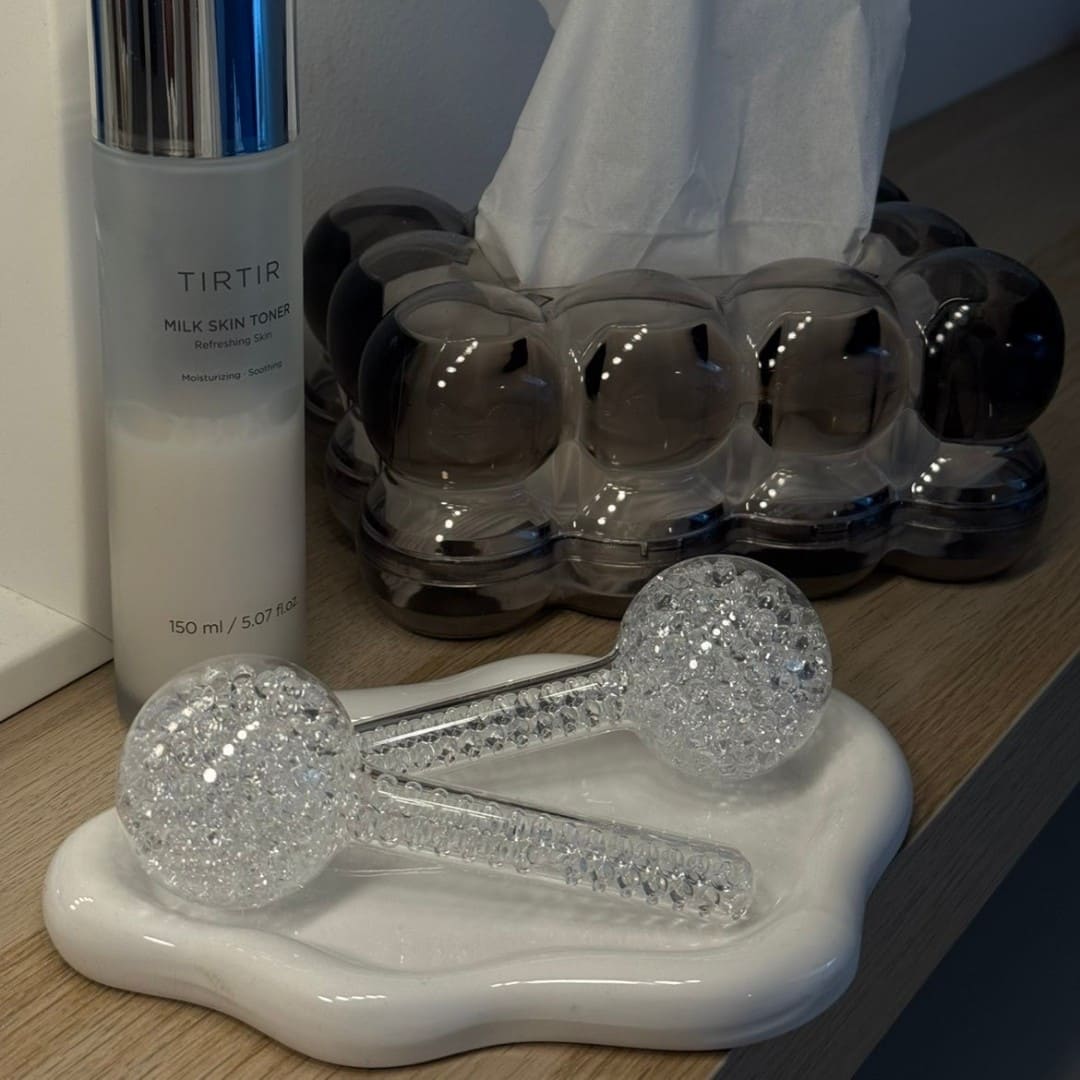 Ice globes visage Method Skin dans une routine soin pour une peau apaisée et moins de rougeurs, avis client réel Image